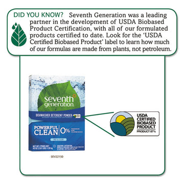 Seventh Generation® Automatic Dishwasher Powder, Free And Clear, 45oz Box freeshipping - TVN Wholesale